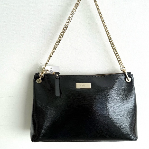 Kate Spade Bixby Place River Shoulder Bag Convertible Chain Handle Black NWT